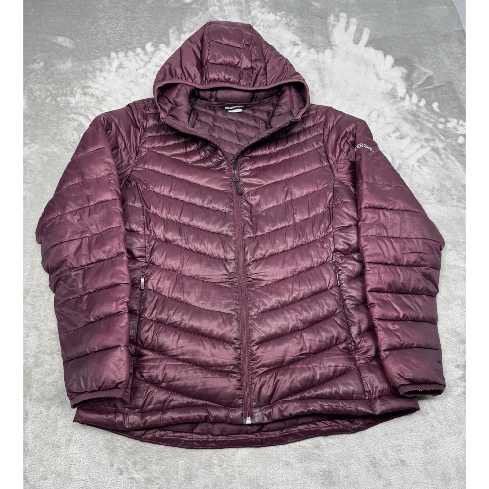 Boulder Gear Puffer Jacket Womens Large Purple Plum Quilted Winter Coat Parka
